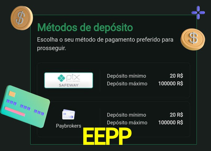 O cassino EEPP oferece uma grande variedade de métodos de pagamento